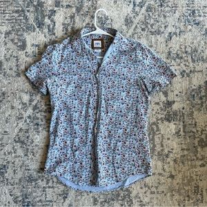 Zara Men Floral Rose Button Down Shirt Size M Slim Fit Bali Exclusive